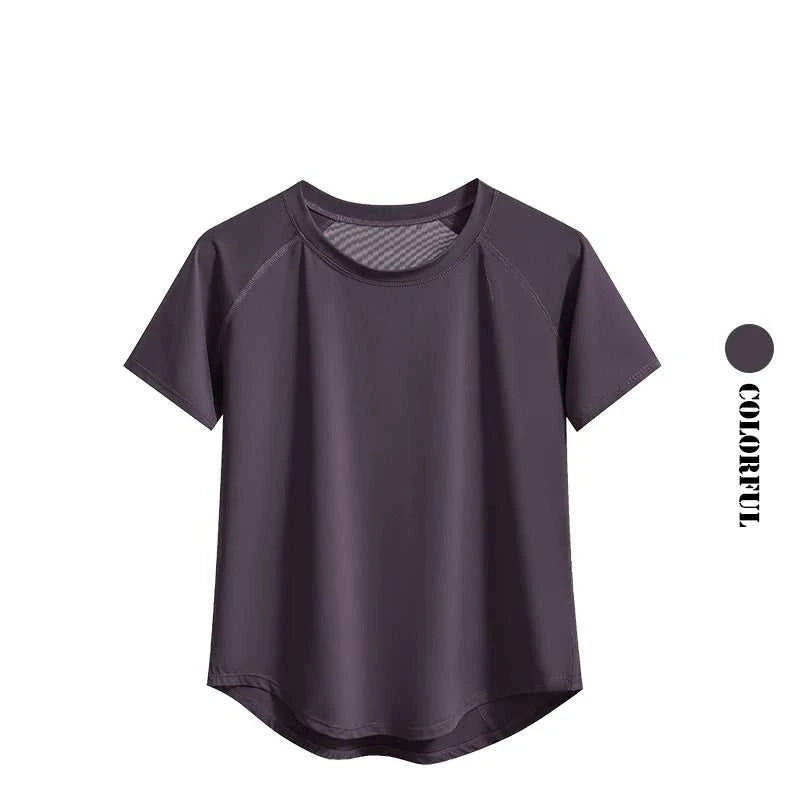 DRUR Yoga Tops Sportswear Woman Gym Shirts Breathable Quick Dry Short Sleeve Workout T Shirt Jogger Running T Shirt Yogawear New Éditions Traditions & Modernité Inc. 186642898;20260626;1782518066h8DUI