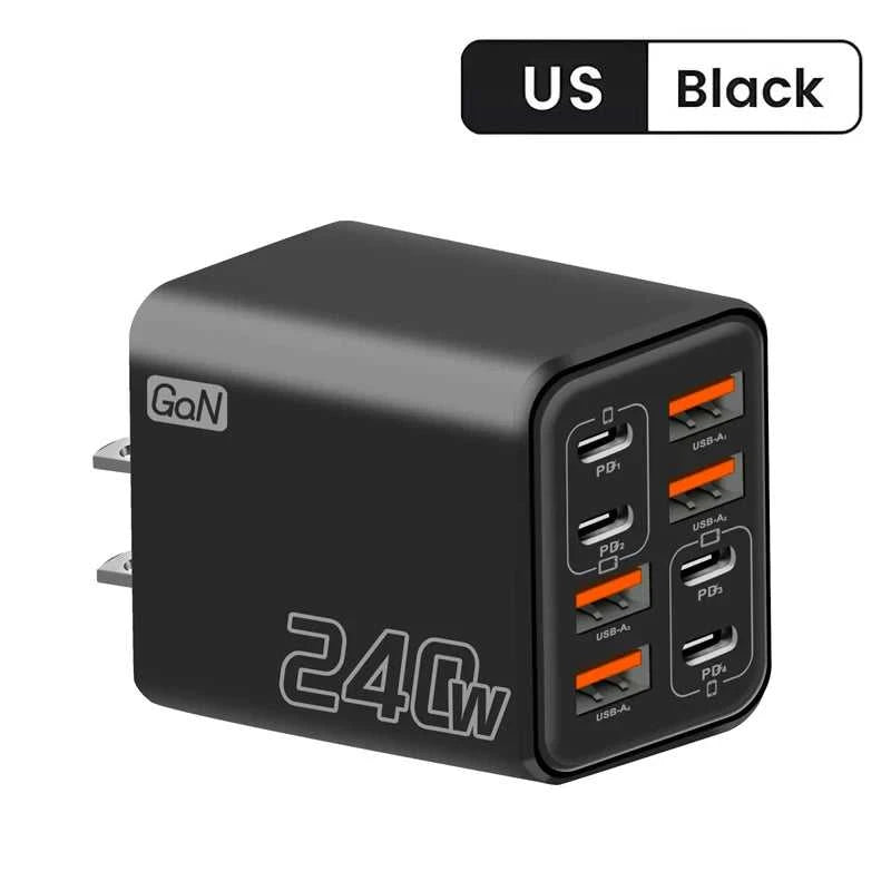240W GaN USB C Charger 8 in 1 Fast Charging Phone Charger Power Adapter For iPhone Samsung Xiaomi Type C EU/US Plug Wall Charger Éditions Traditions & Modernité Inc. 185979925;20260611;1781193481DRrvp