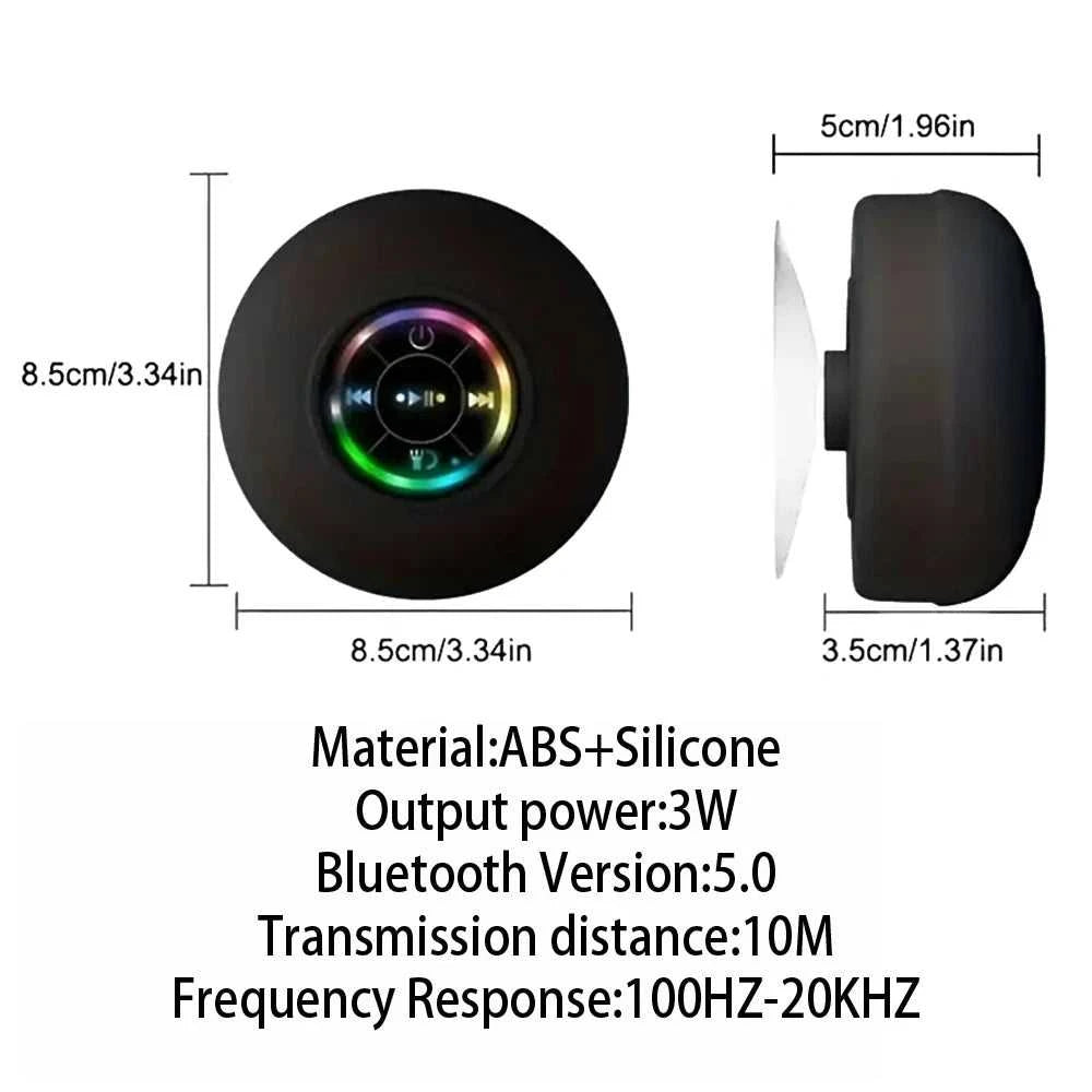 Portable Wireless Bluetooth Speaker LED Light IPX4 Waterproof Loudspeaker Outdoor Bathroom Large Suction Cup Stereo Sound Box Éditions Traditions & Modernité Inc. 186608791;20260626;1782489962cdniQ