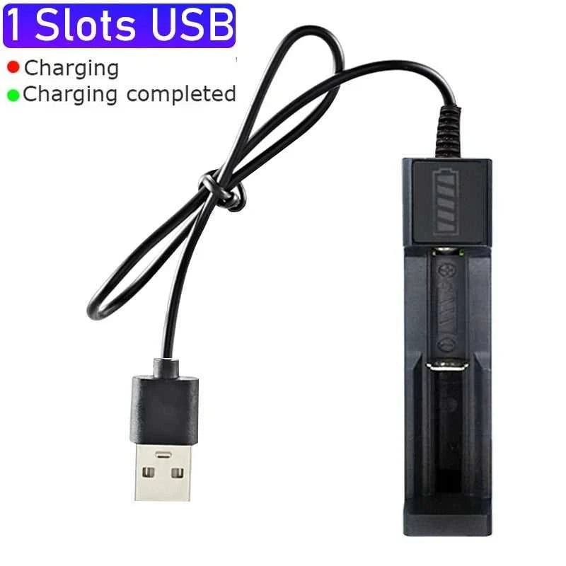 18650 Battery Charger 1/2/4 Slots Dual 18650 Charging 3.7V Rechargeable Lithium Battery USB Charger For 16340 14500 18650 Éditions Traditions & Modernité Inc. 186728073;20260628;1782691138LM8K2