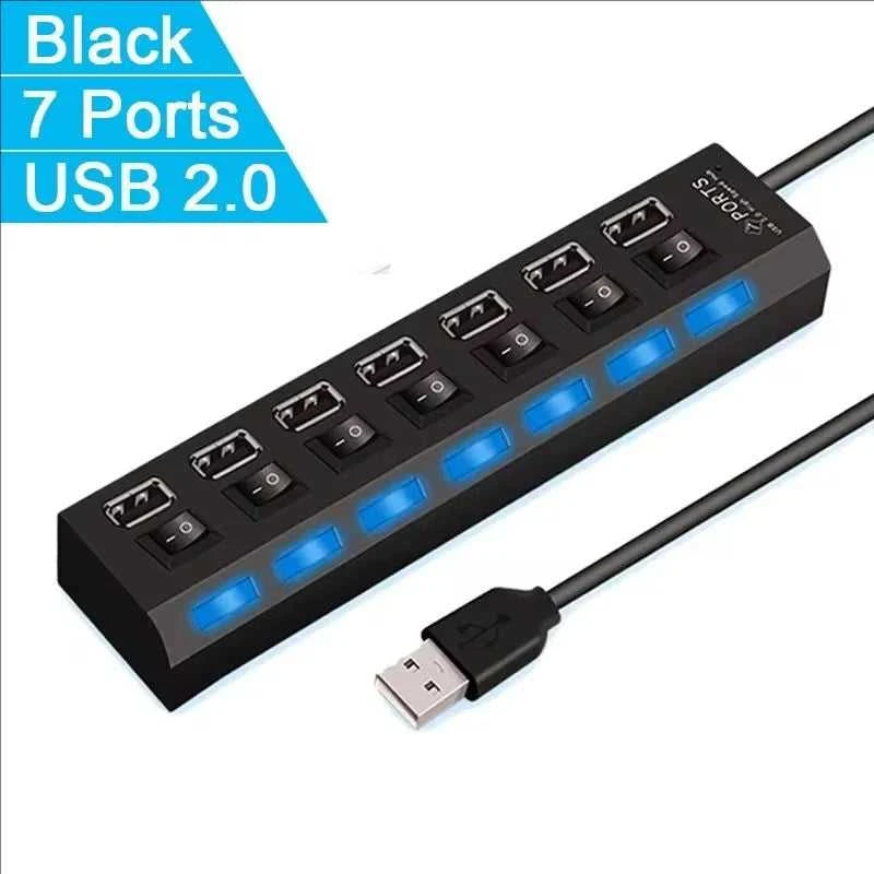 Switch Extension Hub 7-port USB2.0 Hub Computer USB Extension Hub One Drag Seven USB2.0 Splitter PC Laptop Desktop Éditions Traditions & Modernité Inc. 186225152;20260617;1781705670Rm2Ed