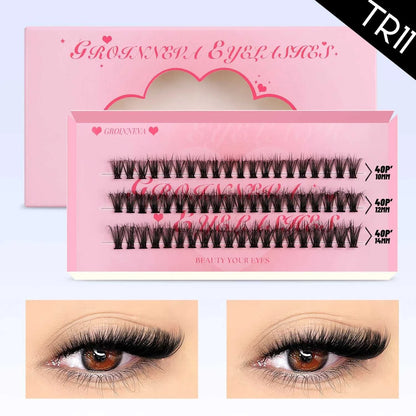 GROINNEYA Lashes Cluster DIY Lash Extension Mixed Tray Clusters Eyelashes Fluffy Volume Individual Lashes Cat Eye Lash Extension Éditions Traditions & Modernité Inc. 185979151;20260611;1781192859RIa3O
