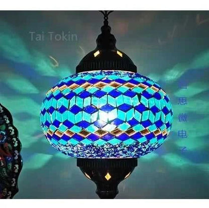 Handmade Turkish Mosaic Glass Pendant Light Tree Lamp