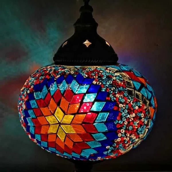 Handmade Turkish Mosaic Glass Pendant Light Tree Lamp