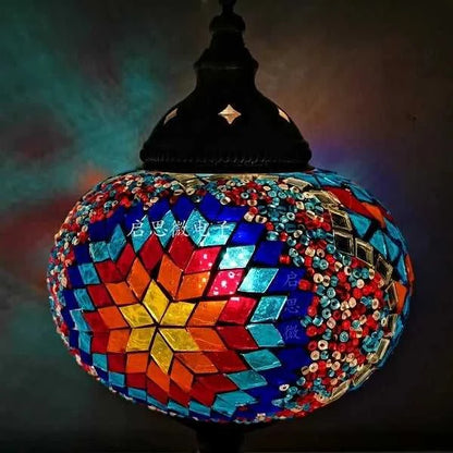 Handmade Turkish Mosaic Glass Pendant Light Tree Lamp