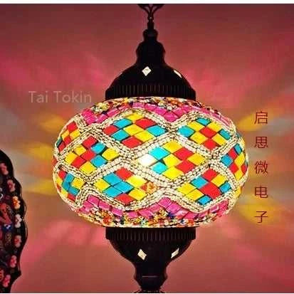 Handmade Turkish Mosaic Glass Pendant Light Tree Lamp