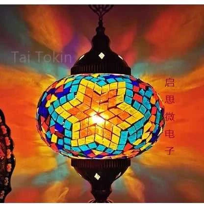 Handmade Turkish Mosaic Glass Pendant Light Tree Lamp