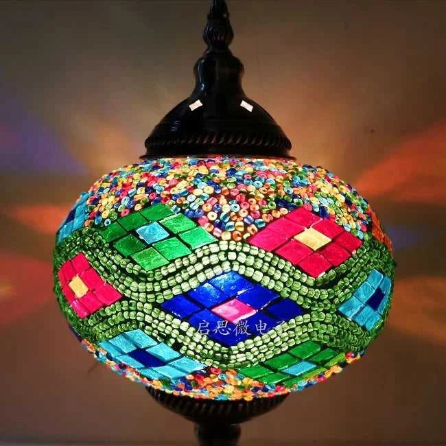 Handmade Turkish Mosaic Glass Pendant Light Tree Lamp