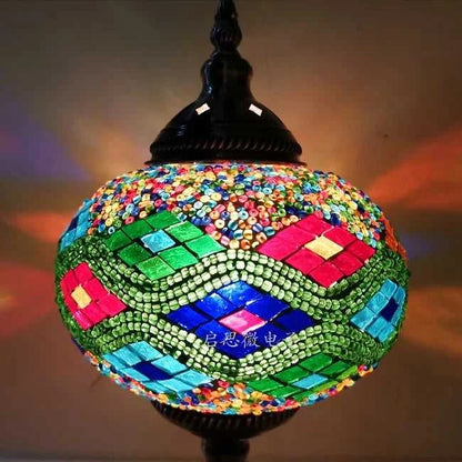 Handmade Turkish Mosaic Glass Pendant Light Tree Lamp