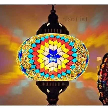 Handmade Turkish Mosaic Glass Pendant Light Tree Lamp