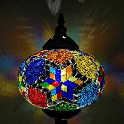 Handmade Turkish Mosaic Glass Pendant Light Tree Lamp
