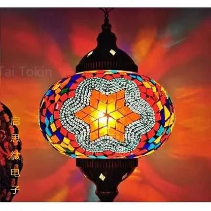 Handmade Turkish Mosaic Glass Pendant Light Tree Lamp