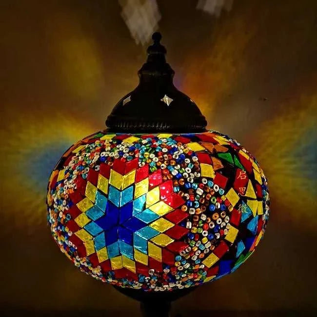 Handmade Turkish Mosaic Glass Pendant Light Tree Lamp