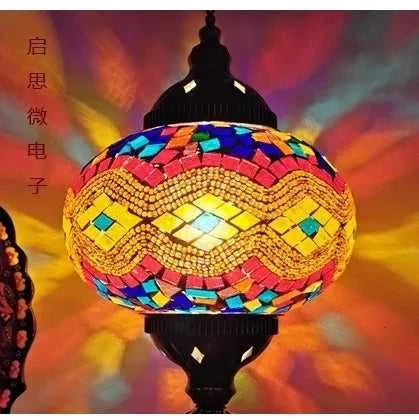 Handmade Turkish Mosaic Glass Pendant Light Tree Lamp