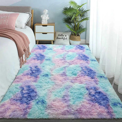 VIKAMA Tie-Dye Plush Carpet Living Room Decoration Soft Fluffy Home Mat Children's Room Baby Crawling Non-Slip Blanket Éditions Traditions & Modernité Inc. 186083195;20260613;1781386245LjUFR