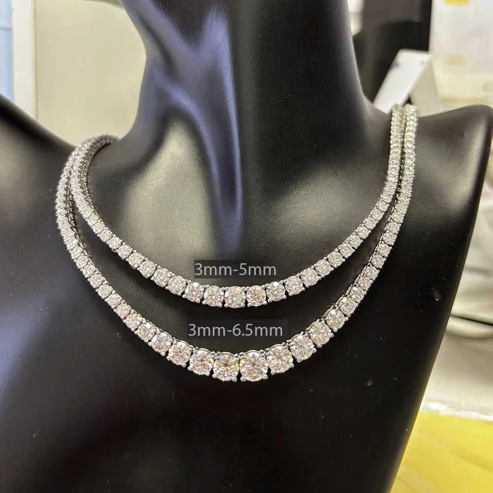 Moissanite Diamond Tennis Necklace with Certificate 3-5mm Size Gradient Diamond Riviera Necklace S925 Silver Choker for Women Éditions Traditions & Modernité Inc. 186643194;20260626;1782518397PPBVW