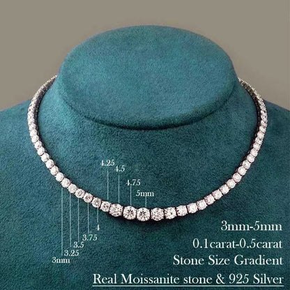 Moissanite Diamond Tennis Necklace with Certificate 3-5mm Size Gradient Diamond Riviera Necklace S925 Silver Choker for Women Éditions Traditions & Modernité Inc. 186643194;20260626;1782518397PPBVW
