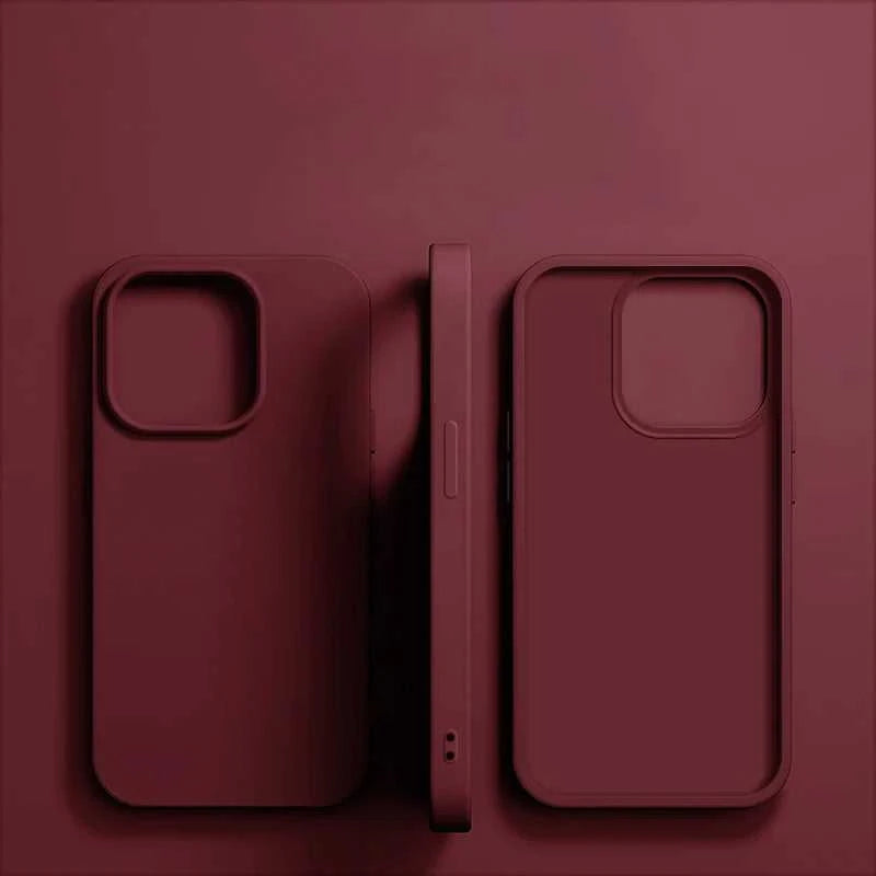 Shockproof Liquid Silicone Case for iPhone 11 through 16 Éditions Traditions & Modernité Inc. 5:22087409146;14:350850#Burgundy