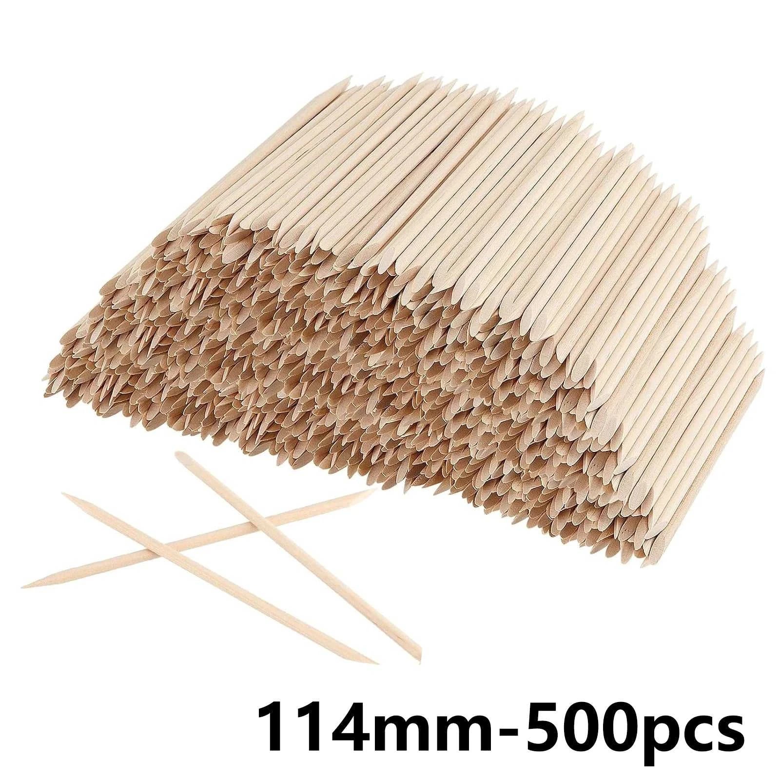 100/50pcs Nail Art Pusher Orange Wood Sticks Cuticle Pusher Remover Rhinestones Dotting Removal Manicure Pedicure Care Tools