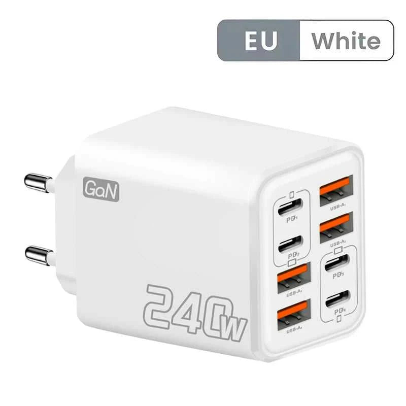 240W GaN USB C Charger 8 in 1 Fast Charging Phone Charger Power Adapter For iPhone Samsung Xiaomi Type C EU/US Plug Wall Charger Éditions Traditions & Modernité Inc. 185979925;20260611;1781193481DRrvp