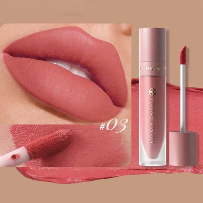 DUNUF 8-color matte velvet smooth easy-to-apply square tube lip gloss waterproof three-dimensional plumping lipstick