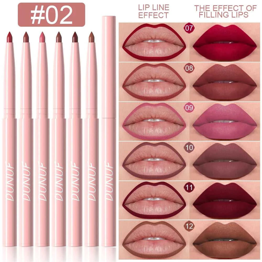 6pcs Lip Liner Pen Set Long-Lasting, Waterproof Sweatproof, Easy Coloring Non-fading Color Rendering Lip Gloss Set Beauty Makeup Éditions Traditions & Modernité Inc. 200001176:200004889#01