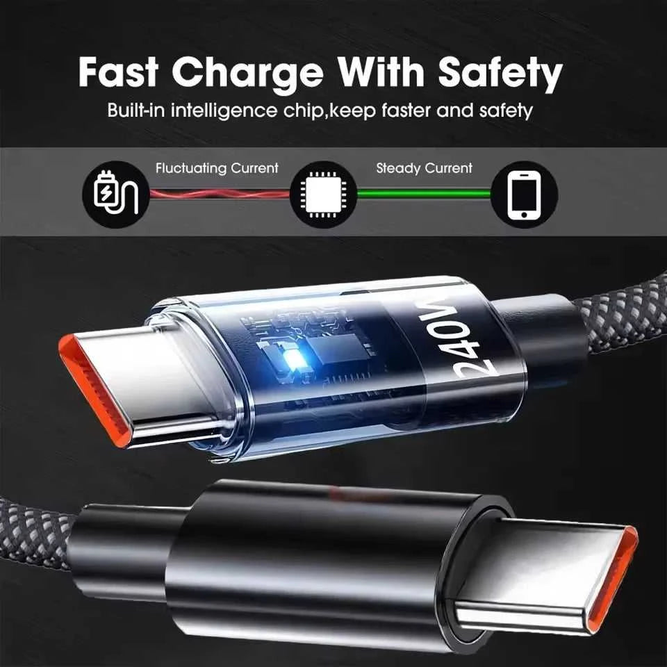 240W USB C Fast Charging Cable with LED Power Display Éditions Traditions & Modernité Inc. 14:173#0.25M;200007763:201336100