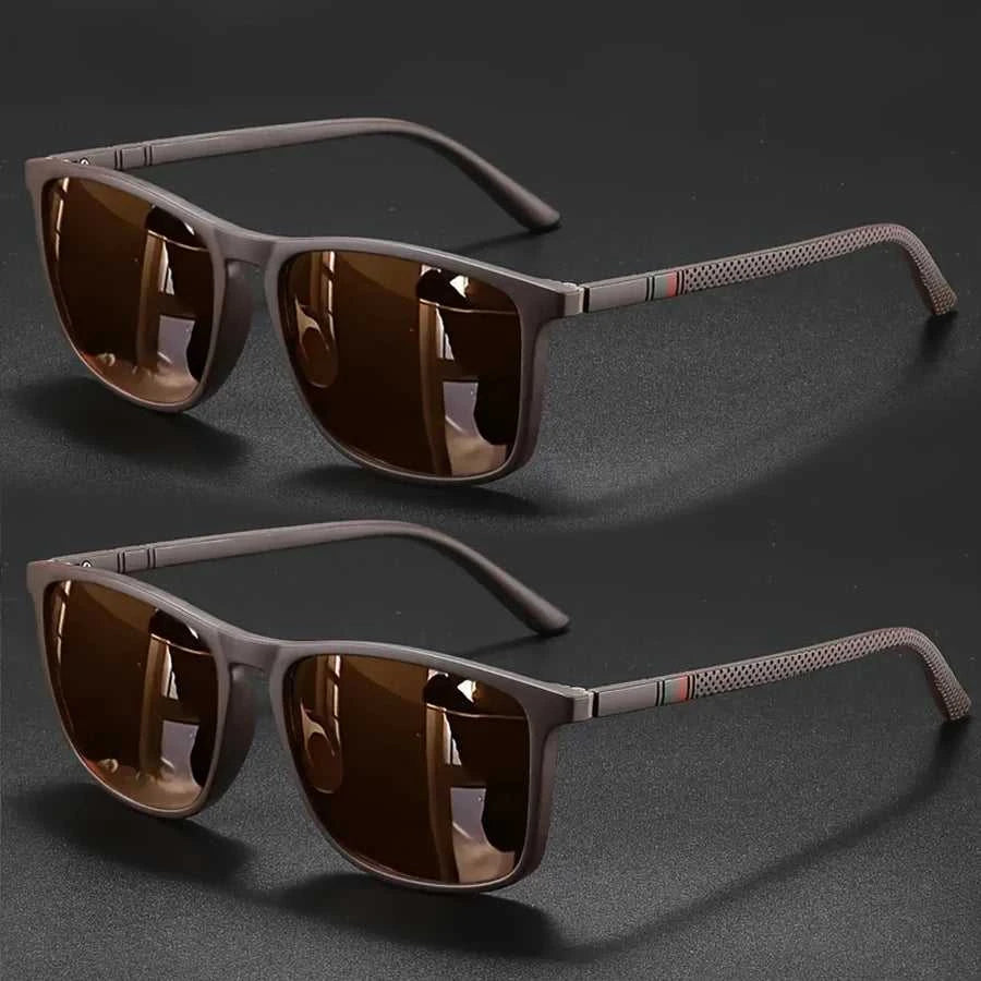 2pcs Luxury Square Vintage Cycling Sunglasses Men Women Fashion Travel Driving Fishing Sun Glasses Male Eyewear UV400