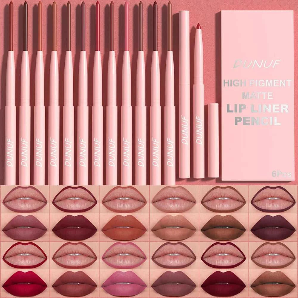6pcs Lip Liner Pen Set Long-Lasting, Waterproof Sweatproof, Easy Coloring Non-fading Color Rendering Lip Gloss Set Beauty Makeup Éditions Traditions & Modernité Inc. 200001176:200004889#01