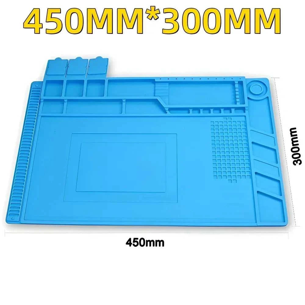 Magnetic Mat Silicone Repair Mat Circuit Board Soldering Pad Heat Resistant 932°F Anti-Static for ESD Iron Phone Repair