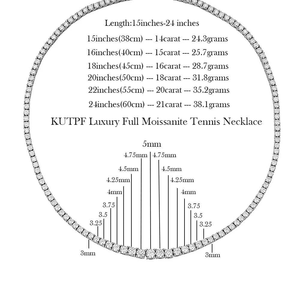 Moissanite Diamond Tennis Necklace with Certificate 3-5mm Size Gradient Diamond Riviera Necklace S925 Silver Choker for Women Éditions Traditions & Modernité Inc. 186643194;20260626;1782518397PPBVW