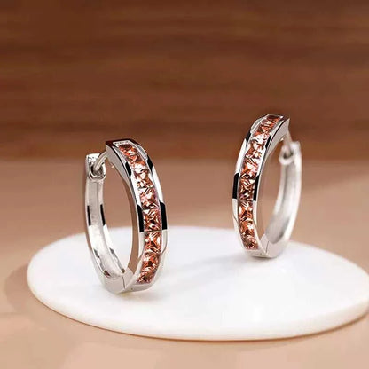 Huitan Classic Design Women Hoop Earrings Full with Princess Square CZ Simple and Elegant Female Accessories Versatile Jewelry Éditions Traditions & Modernité Inc. 186728028;20260628;1782690798ErevY