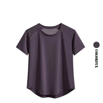 DRUR Yoga Tops Sportswear Woman Gym Shirts Breathable Quick Dry Short Sleeve Workout T Shirt Jogger Running T Shirt Yogawear New Éditions Traditions & Modernité Inc. 186642898;20260626;1782518066h8DUI