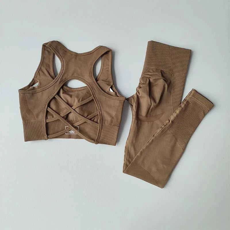 2PCS Sports Bra Women's Set Professional Fitness Tank Top Bra Shockproof Running Leggings Yoga Suit Beautiful Back Bra Clothing Éditions Traditions & Modernité Inc. 186643014;20260626;1782518195GTQUg