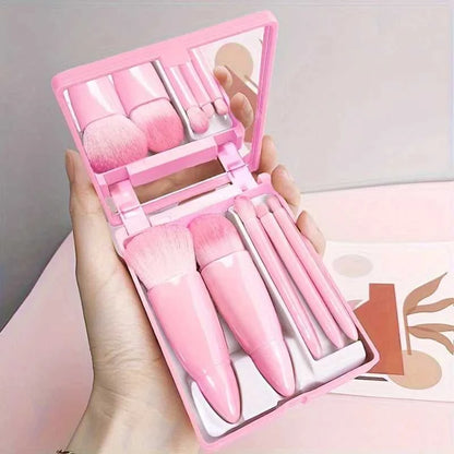 5Pcs Portable Makeup Brush Set With Mirror - Foldable Travel Kit ，Mini Makeup Brush Set Travel Makeup Brush Set Éditions Traditions & Modernité Inc. 185979891;20260611;1781193454rKqfW