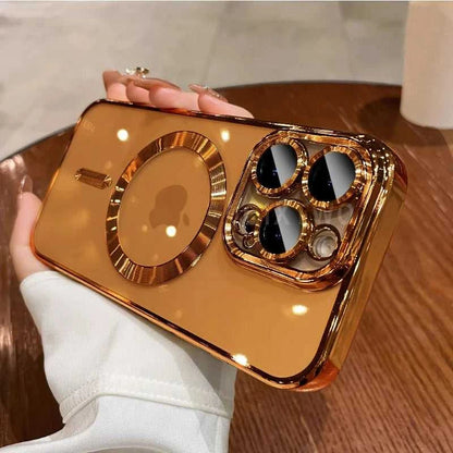Luxury Magnetic Plating Clear Case For Magsafe Wireless Charging iPhone 11 12 13 14 15 16 17 Pro Max Air Plus Shockproof Cover