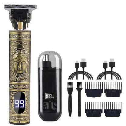 T9 Vintage Men's Electric Hair Clipper Beard Trimmer/Rechargeable Hair Cutting Machine With Nose Hair Trimmer Kit Boyfriend Gift Éditions Traditions & Modernité Inc. 186728141;20260629;1782691575zZ2px