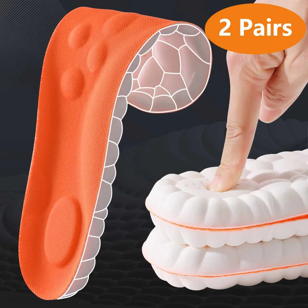 1/2/4pairs Latex Sport Insoles Soft High Elasticity Shoe Pads Orthotic Breathable Shock Absorption Cushion Arch Support Insole Éditions Traditions & Modernité Inc. 185981381;20260611;1781193823F9J4Z