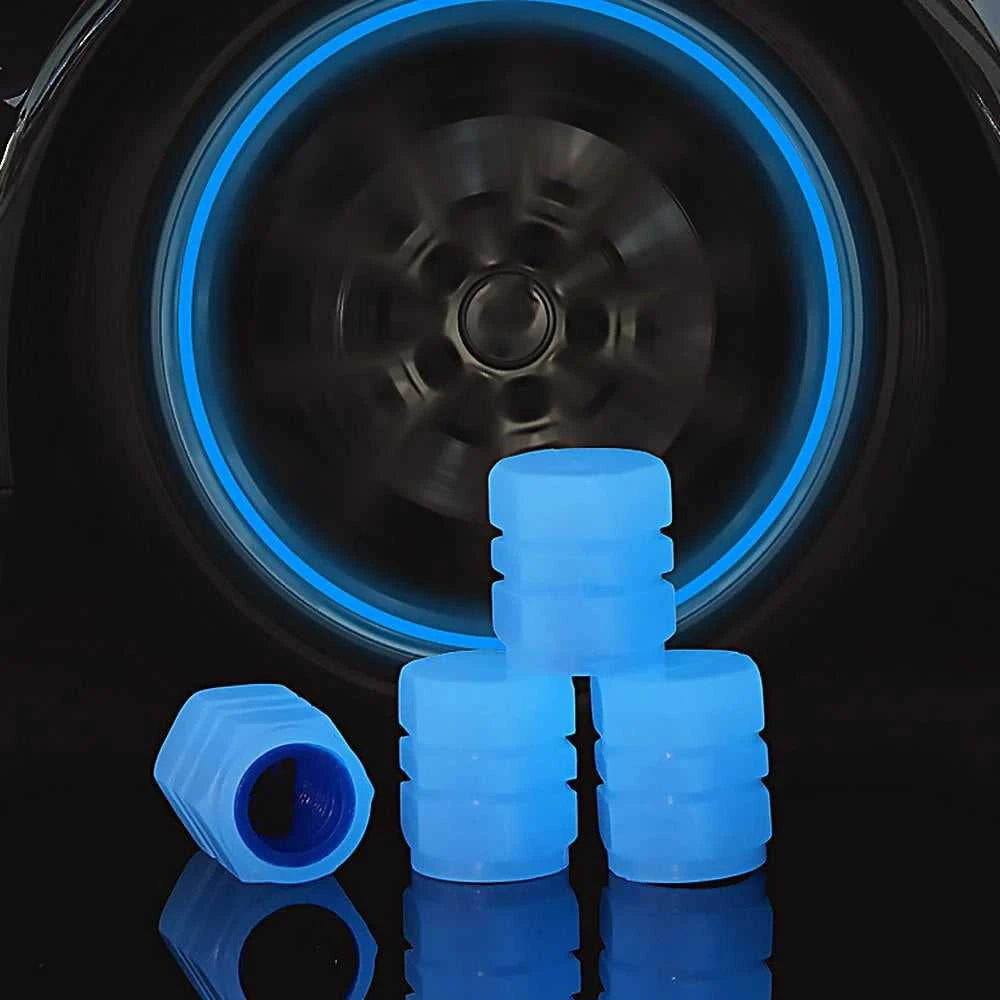 Luminous Valve Caps Fluorescent Night Car Tire Valve Caps Motorcycle Bike Glowing Decor Wheel Nozzles Tyre Cap Car Accessories Éditions Traditions & Modernité Inc. 185980907;20260611;1781193725jOyY7