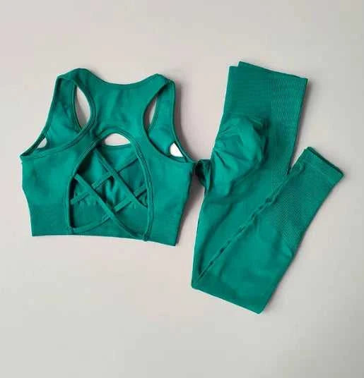 2PCS Sports Bra Women's Set Professional Fitness Tank Top Bra Shockproof Running Leggings Yoga Suit Beautiful Back Bra Clothing Éditions Traditions & Modernité Inc. 186643014;20260626;1782518195GTQUg