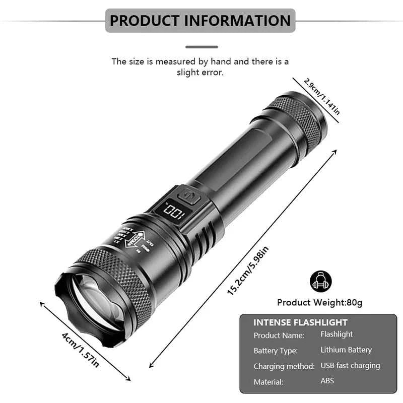 2000LM Ultra Bright P50 LED Flashlight Tactical EDC Emergency Spotlight Telescopic ZoomHandheld Torch w/ 14500/18650 Battery Éditions Traditions & Modernité Inc. 185981121;20260611;1781193803lXmvy