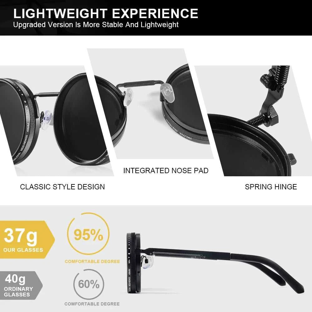CRIXALIS Polarized Round Sunglasses ND9 Adjustable Dimming Men Women Retro Punk Men's Fishing Eyeglasses Outdoor Shades UV400 Éditions Traditions & Modernité Inc. 185981015;20260611;1781193749vKMgP