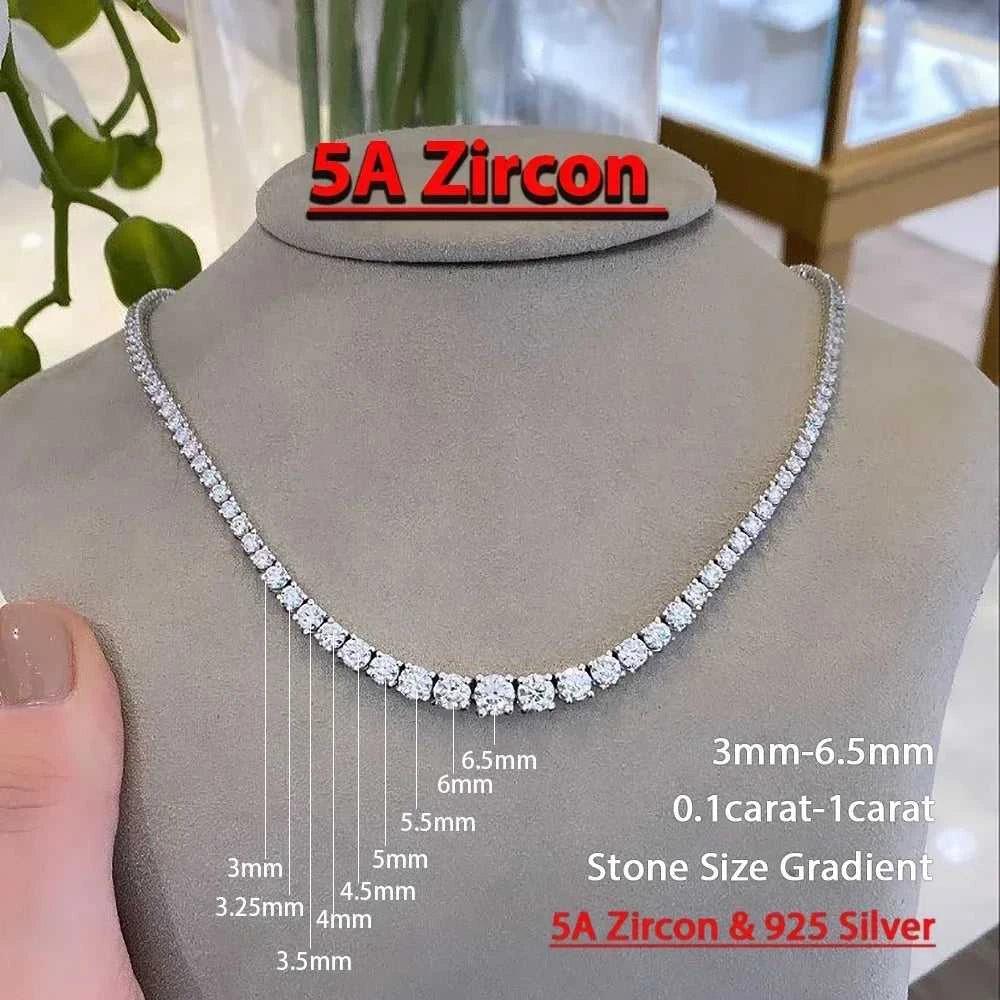 Moissanite Diamond Tennis Necklace with Certificate 3-5mm Size Gradient Diamond Riviera Necklace S925 Silver Choker for Women Éditions Traditions & Modernité Inc. 186643194;20260626;1782518397PPBVW