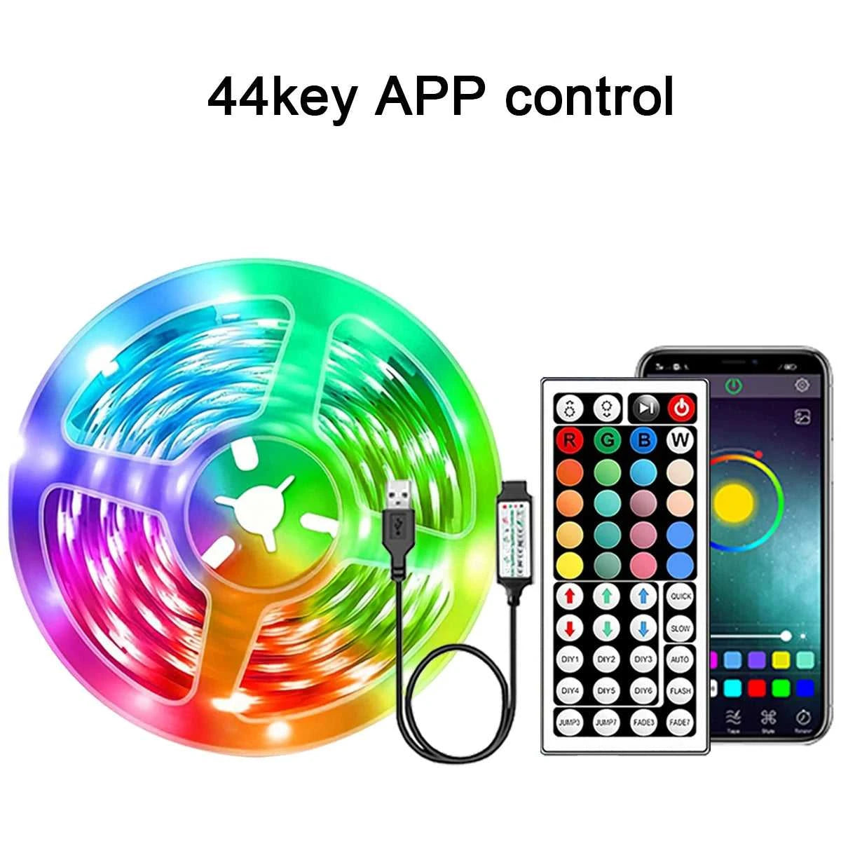RGB Led Strip Lights 5m 10m 20m 30m Led Room Light with APP Control Flexible Ribbon Luces Led Tape for Room Bedroom Decoration Éditions Traditions & Modernité Inc. 186083046;20260613;1781386185IwkCp