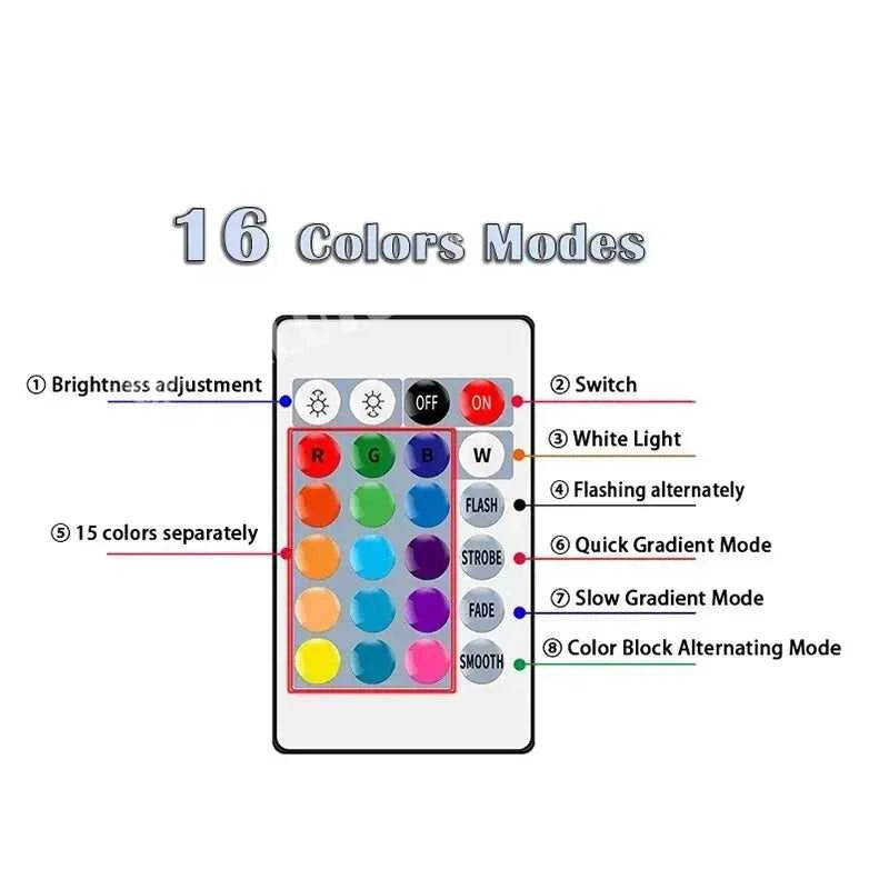 16 Colors RGB Bulb LED Multicolor Bulb E27 220V Household Lighting Dimmable 24 Key Remote Control Smart Lamp Atmosphere Light Éditions Traditions & Modernité Inc. 186083089;20260613;17813862151Bqxm