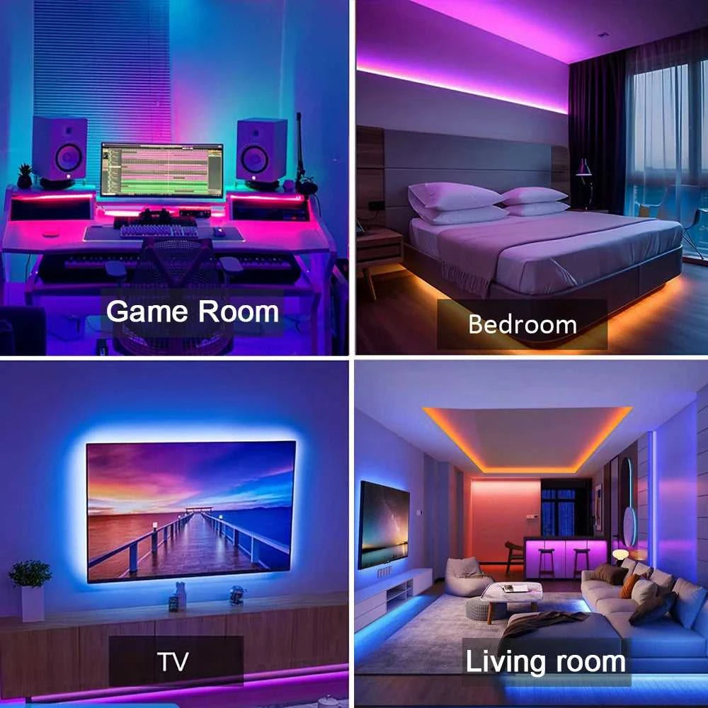RGB Led Strip Lights 5m 10m 20m 30m Led Room Light with APP Control Flexible Ribbon Luces Led Tape for Room Bedroom Decoration Éditions Traditions & Modernité Inc. 185979931;20260611;17811934904g9K2