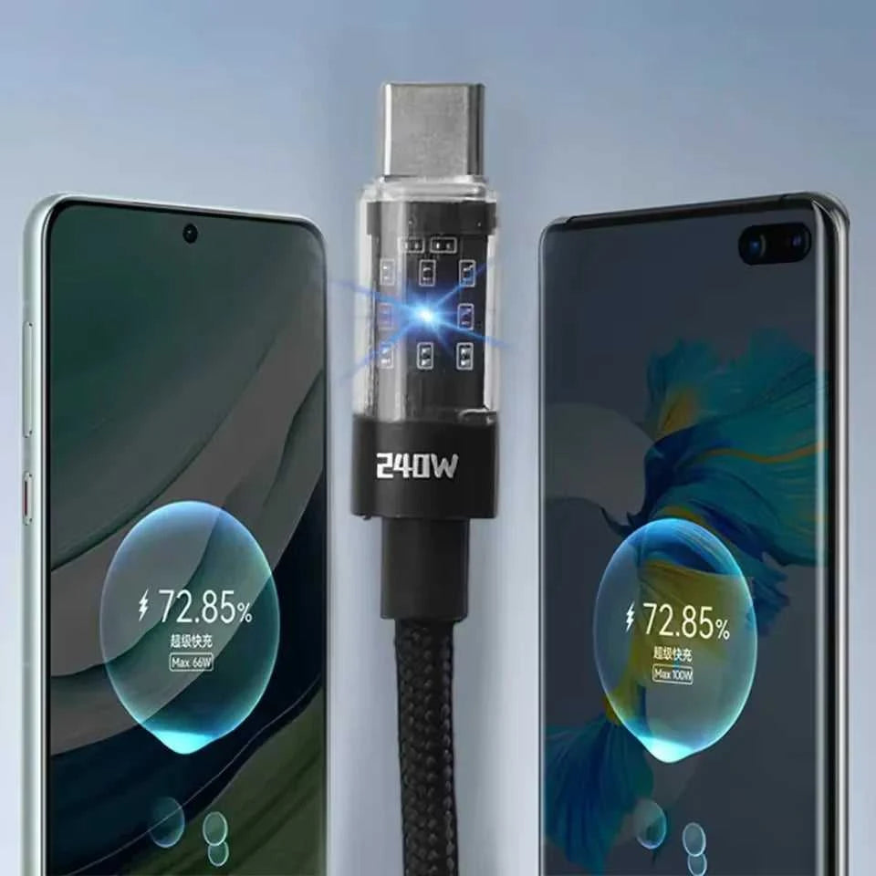 240W USB C Fast Charging Cable with LED Power Display Éditions Traditions & Modernité Inc. 14:173#0.25M;200007763:201336100