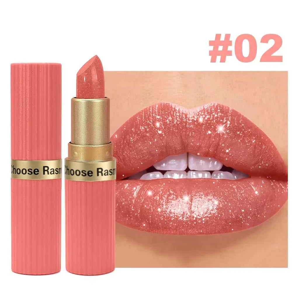 Pearlescent Pink Glitter Velvet Lipstick Metallic Waterproof Long Lasting Matte Shimmer Diamond Lipstick Women Makeup Cosmetic Éditions Traditions & Modernité Inc. 185980885;20260611;1781193716Khru3