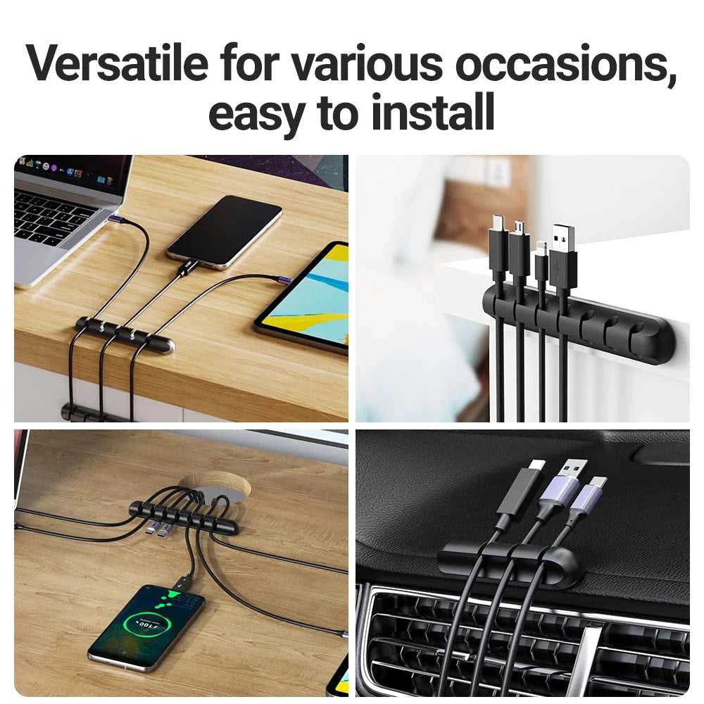 Adhesive Cable Holder Clips Cord Management Wire Organizer for Desktop USB Charging Cable Nightstand Power Cord Mouse Cable Éditions Traditions & Modernité Inc. 185981111;20260611;1781193798rjNzr