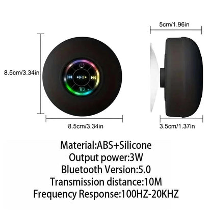 Portable Wireless Bluetooth Speaker LED Light IPX4 Waterproof Loudspeaker Outdoor Bathroom Large Suction Cup Stereo Sound Box Éditions Traditions & Modernité Inc. 186608791;20260626;1782489962cdniQ